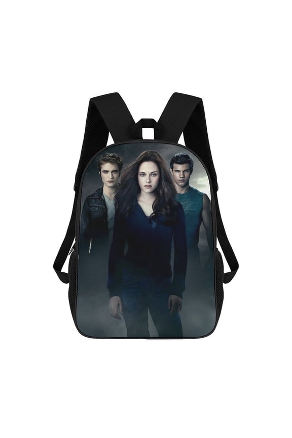 Twilight themed backpack, lightweight and durable laptop bag, 17-inch, stylish 3D-print backpack.