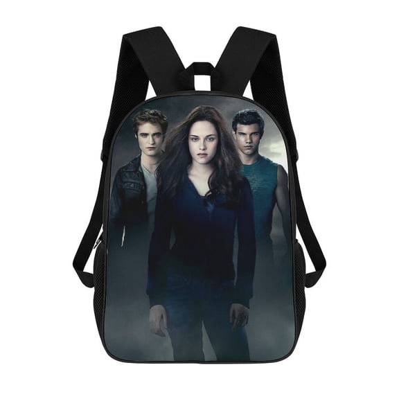 Twilight themed backpack, lightweight and durable laptop bag, 17-inch, stylish 3D-print backpack.