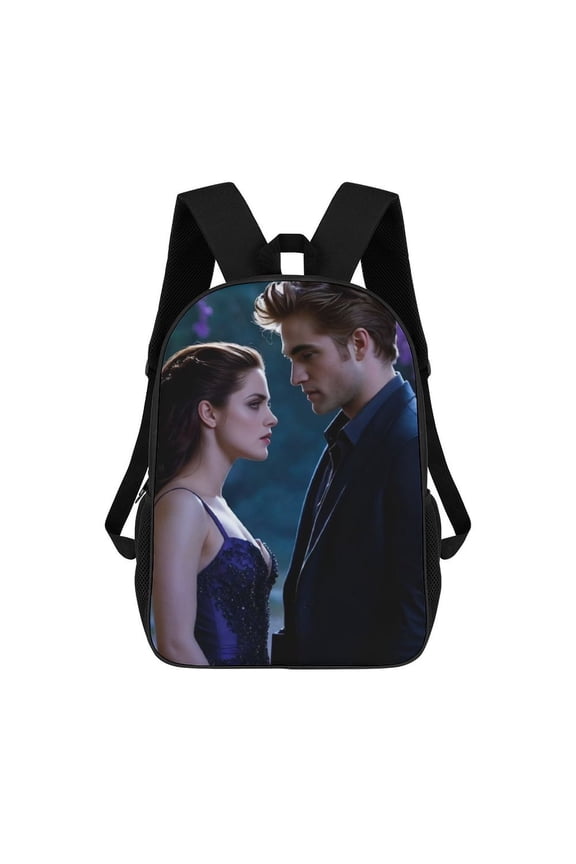 Twilight themed backpack, lightweight and durable laptop bag, 17-inch, stylish 3D-print backpack.