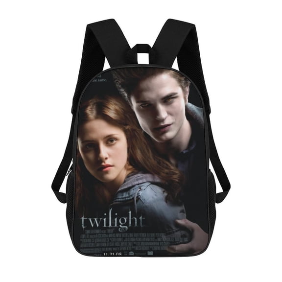 Twilight themed backpack, lightweight and durable laptop bag, 17-inch, stylish 3D-print backpack.