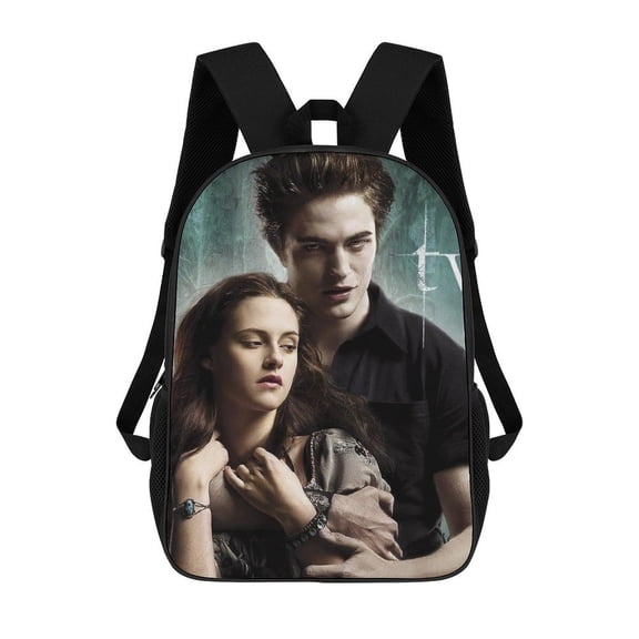 Twilight themed backpack, lightweight and durable laptop bag, 17-inch, stylish 3D-print backpack.
