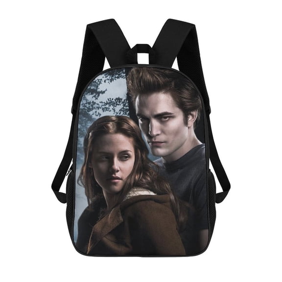 Twilight themed backpack, lightweight and durable laptop bag, 17-inch, stylish 3D-print backpack.