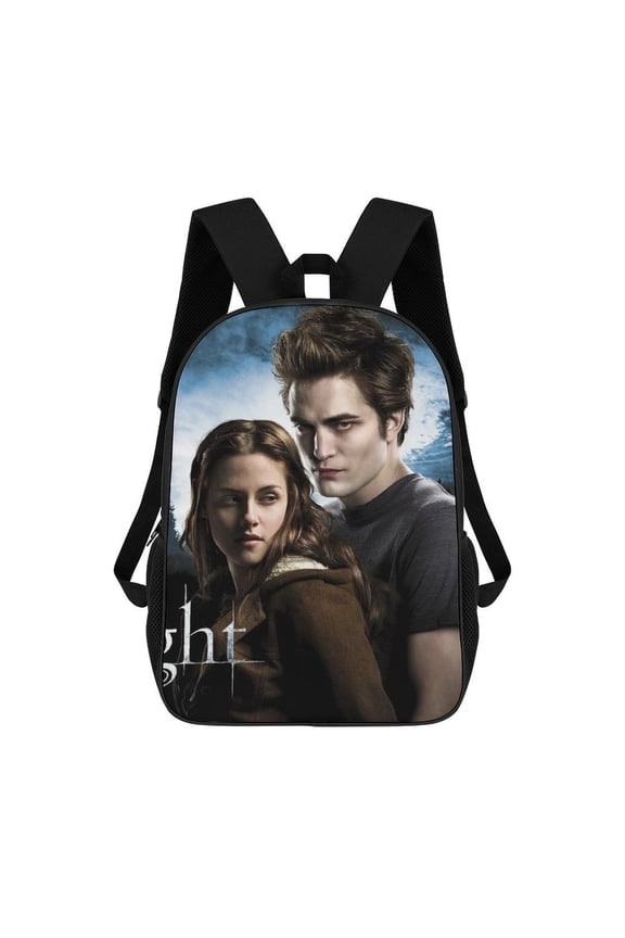 Twilight themed backpack, lightweight and durable laptop bag, 17-inch, stylish 3D-print backpack.