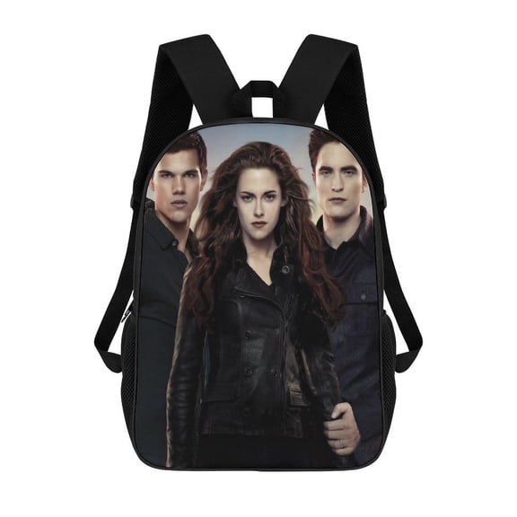 Twilight themed backpack, lightweight and durable laptop bag, 17-inch, stylish 3D-print backpack.