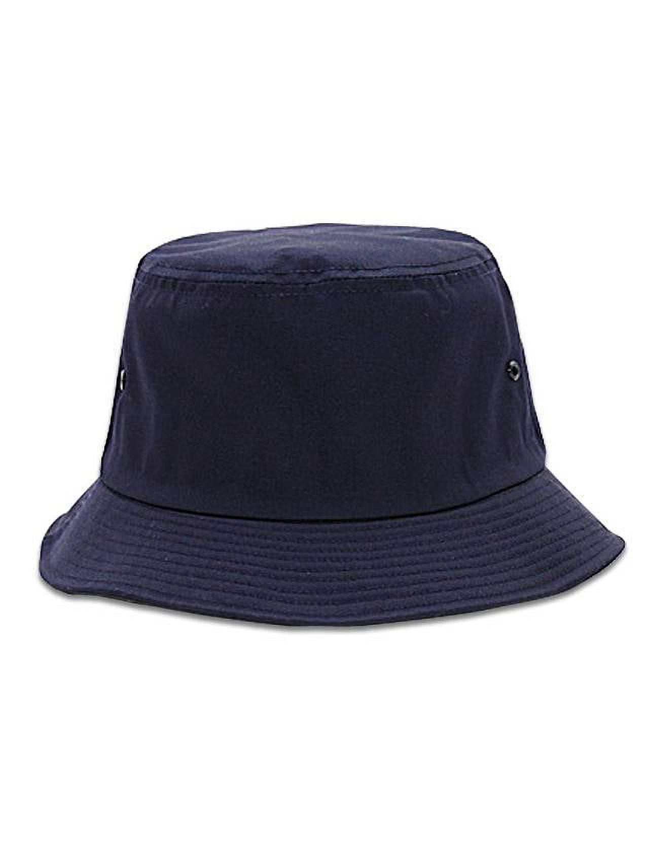 Twill Bucket Hat (Various Size and Color), Navy - Medium