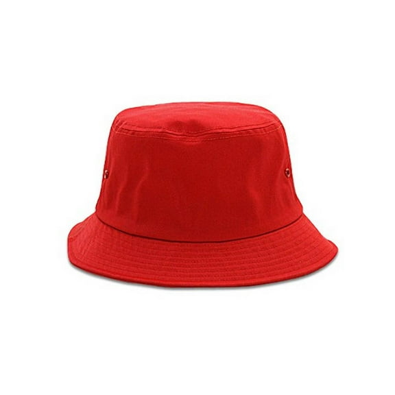 Twill Bucket Hat (Various Size and Color), Red - Large