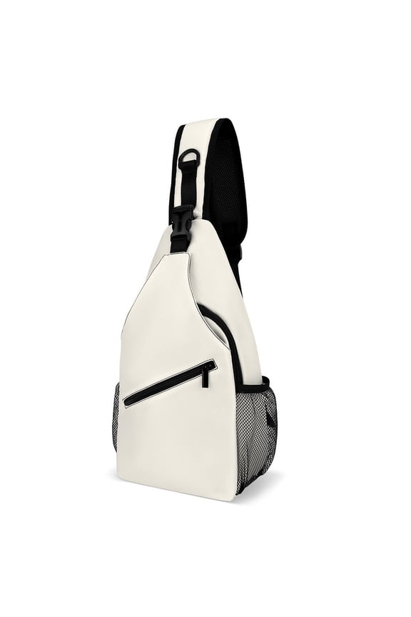 Twill Chest Bag Pack – Multi‑Pocket with Mesh Side Pockets Adjustable Strap – Floral White Pattern