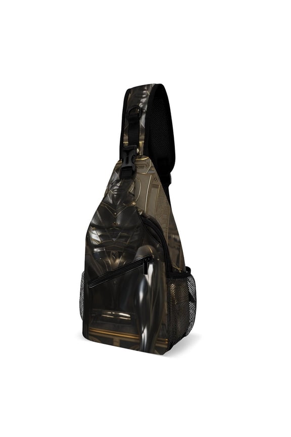Twill Chest Bag Pack – Multi‑Pocket with Mesh Side Pockets Adjustable Strap – King Pattern