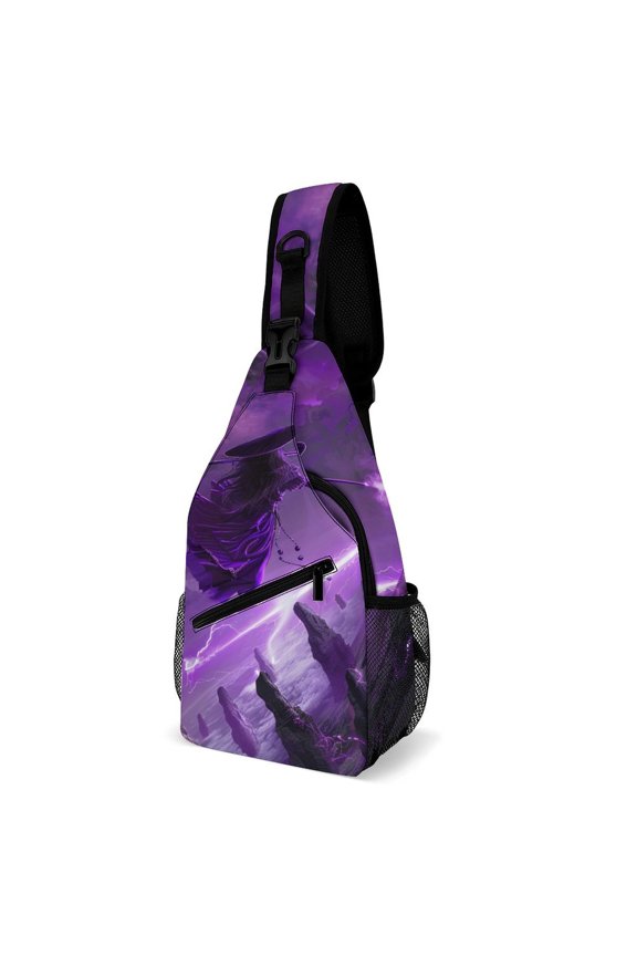 Twill Chest Bag Pack – Multi‑Pocket with Mesh Side Pockets Adjustable Strap – Magic Female Pattern