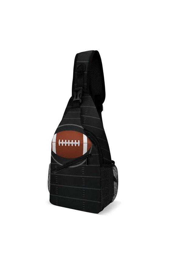 Twill Chest Bag Pack Unisex – Multi‑Pocket with Mesh Side Pockets Adjustable Strap – Football Stadium