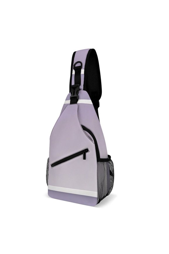Twill Chest Bag Pack Unisex – Multi‑Pocket with Mesh Side Pockets Adjustable Strap – Frame Lavender