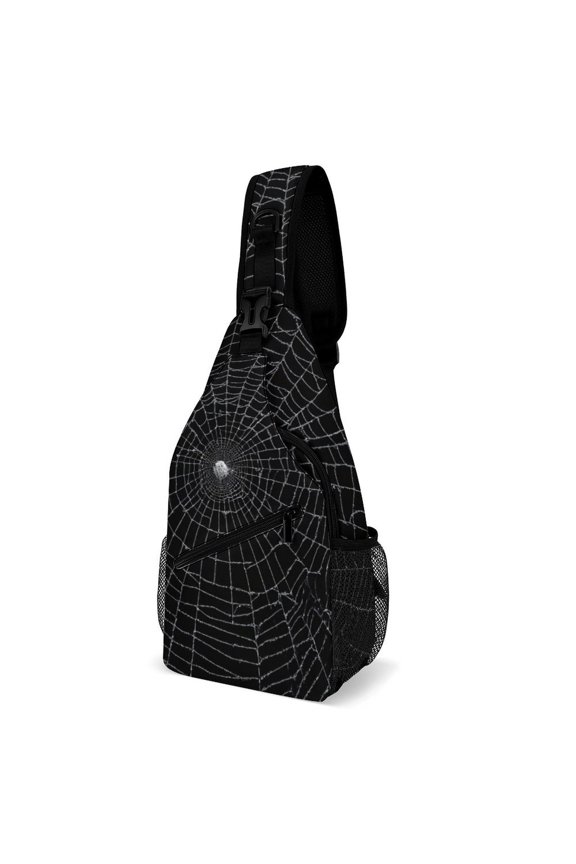 Twill Chest Bag Pack Unisex – Multi‑Pocket with Mesh Side Pockets Adjustable Strap – Web Chaos