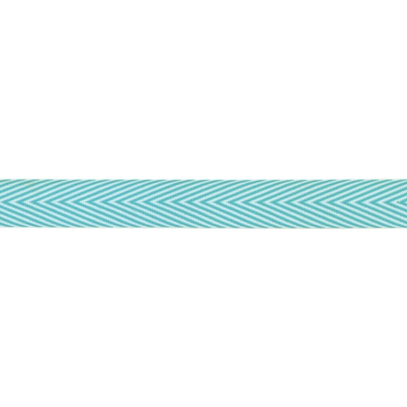 Twill Chevron Stripe Ribbon 3/4" X 30yd - Turquoise