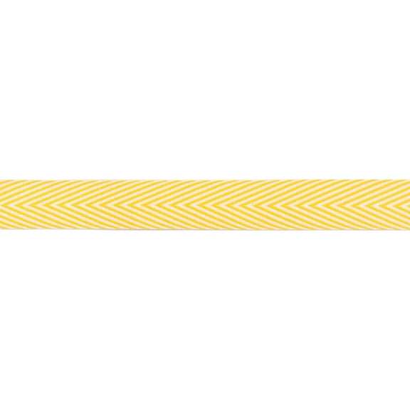 Twill Chevron Stripe Ribbon 3/4" X 30yd - Yellow