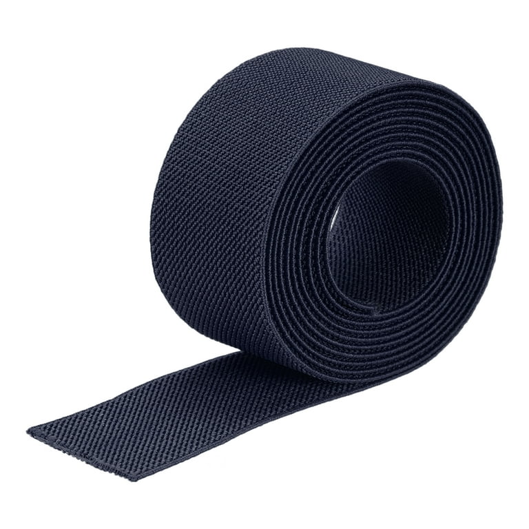 Twill Elastic Band Double Side 1.5 inch Flat 2 Yard 1 Roll Flat Elastic Ribbon Cord Navy for Sewing, Waistband, Blue