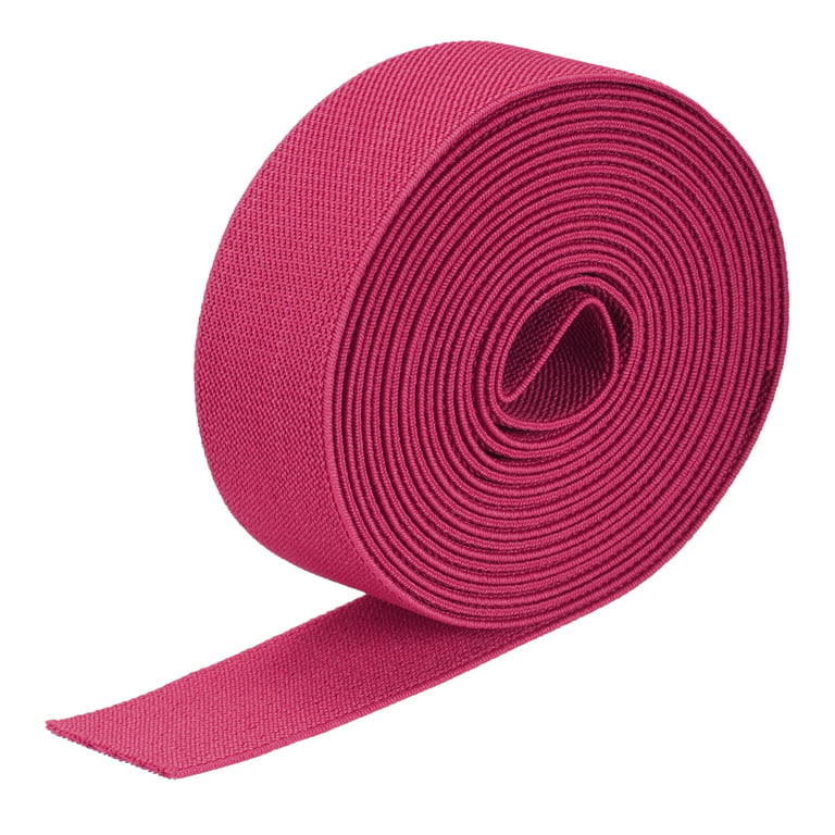 Twill Elastic Band Double Side 1.5 Flat 4 Yard 1 Roll Flat Elastic Ribbon  Cord Rose Red for Sewing, Waistband