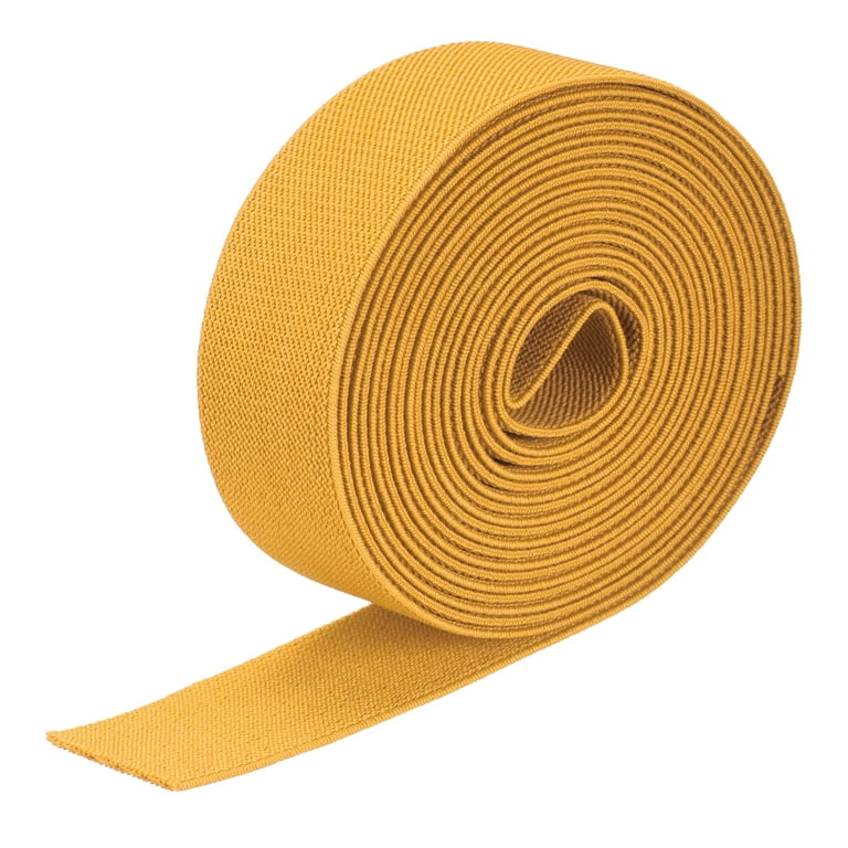 Twill Elastic Band Double Side 1.5 Flat 4 Yard 1 Roll Flat Elastic Ribbon  Cord Yellow for Sewing, Waistband