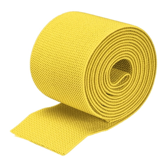 Twill Elastic Band Double Side 2.8" Flat 2 Yard 1 Roll Flat Elastic Ribbon Cord Yellow for Sewing, Waistband