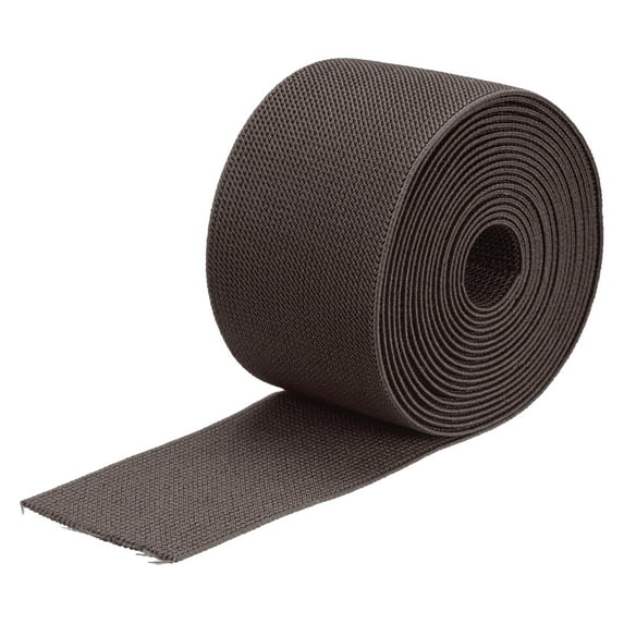 Twill Elastic Band Double Side 2.8" Flat 4 Yard 1 Roll Flat Elastic Ribbon Cord Dark Grey for Sewing, Waistband