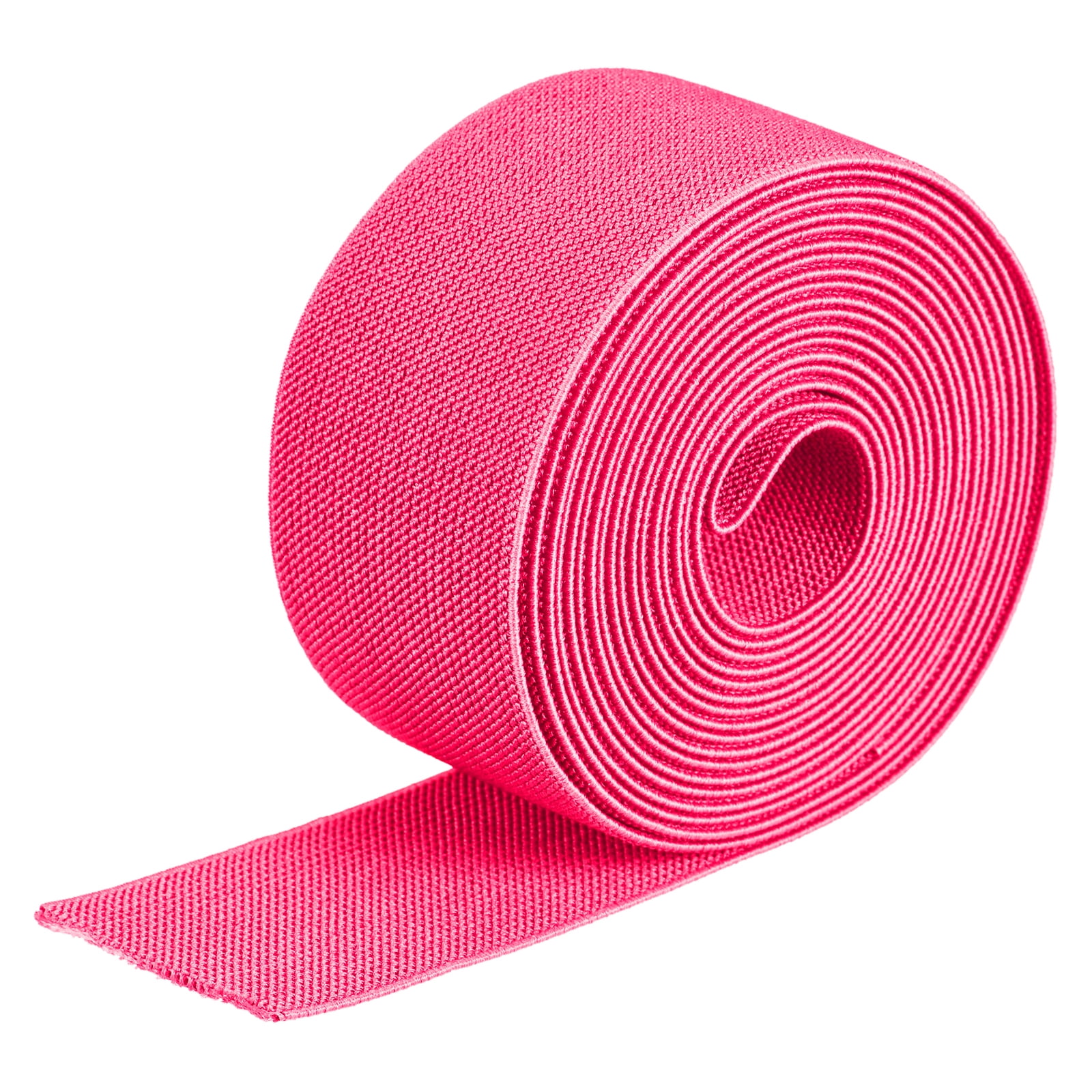 Twill Elastic Band Double Side 2 Flat 2 Yard 1 Roll Flat Elastic Ribbon  Cord Fluorescent Rose Red for Sewing, Waistband