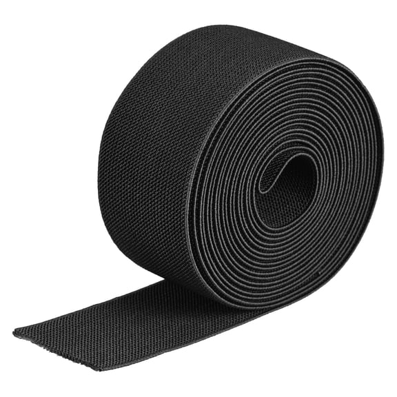 Uxcell Twill Elastic Band Knit Elastic Spool Heavy Stretch Strap for Sewing Waistband Black 2" x 4 Yard