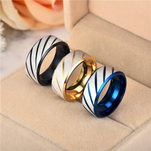 Twill Horizontal Ring Flower Inner Sand Edge Double Batch Rings – Elegant Ring for Everyday Wear and, 5.19 cm, Black