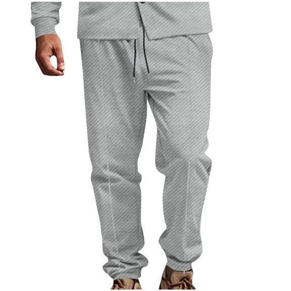 Twill Lounge Pants for Men Loose Elastic Waist Drawstring Casual Sweatpants Workout Track Trousers with Pockets