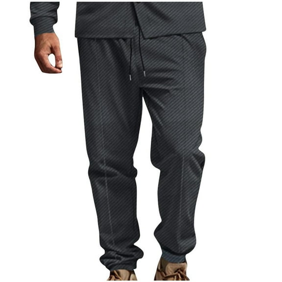 Twill Lounge Pants for Men Loose Elastic Waist Drawstring Casual Sweatpants Workout Track Trousers with Pockets