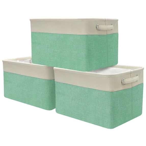 Twill Storage Baskt Set - 3 Pack, Green