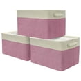 thumbnail image 1 of Twill Storage Baskt Set - 3 Pack, Pink, 1 of 5