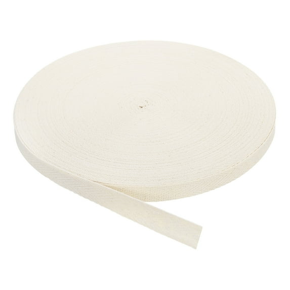 Twill Tape, 1Pack 45 Yard x 15mm - Cotton Fabric Ribbon, Roll Herringbone Tape for Clothing, Bags (Beige White)