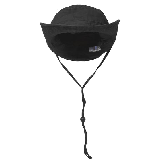 Twill Washed Hunting Hat w/ Cord- Black, Large