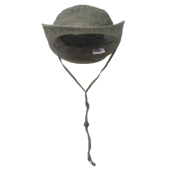 Twill Washed Hunting Hat w/ Cord- Olive, Medium