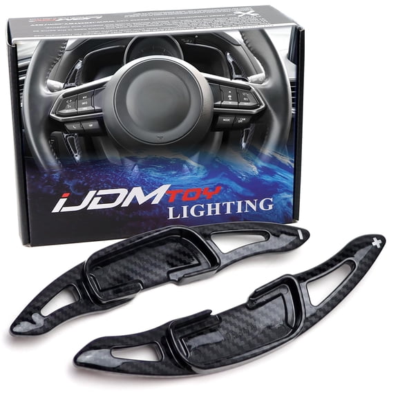 Twill-Weave Carbon Fiber Pattern/Style Larger Paddle Shifter Extensions For Mazda 3 6 CX-3 CX-5 CX-9 MX-5