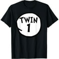thumbnail image 1 of Twin 1 tee funny matching twin one T-Shirt, 1 of 4