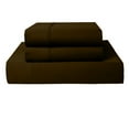 thumbnail image 1 of Twin 3-PC (1 Fitted + 2 Pillowcases) Pure Organic Bed Sheet Set 1000-Thread Count, 10" Deep Pockets - Chocolate, 1 of 7