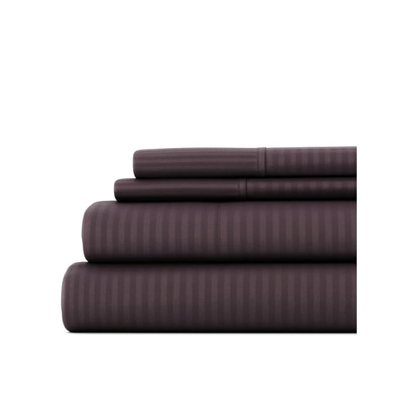 Twin, 4 Piece Embossed Hotel Style Bed Sheets in Purple by Comfort Canopy