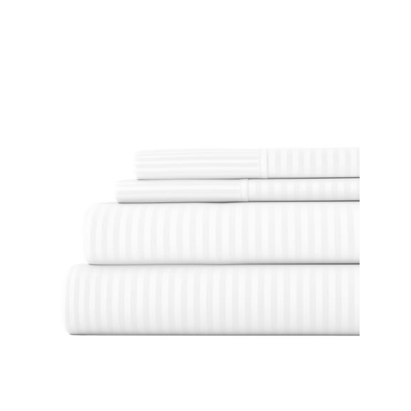 Twin, 4 Piece Embossed Hotel Style Bed Sheets in White by Comfort Canopy