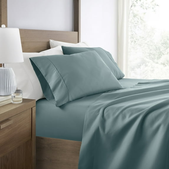 Wrinkle Resistant Super Soft Bed Sheets Set, Twin 3-Piece Solid in Ocean Blue by Comfort Canopy