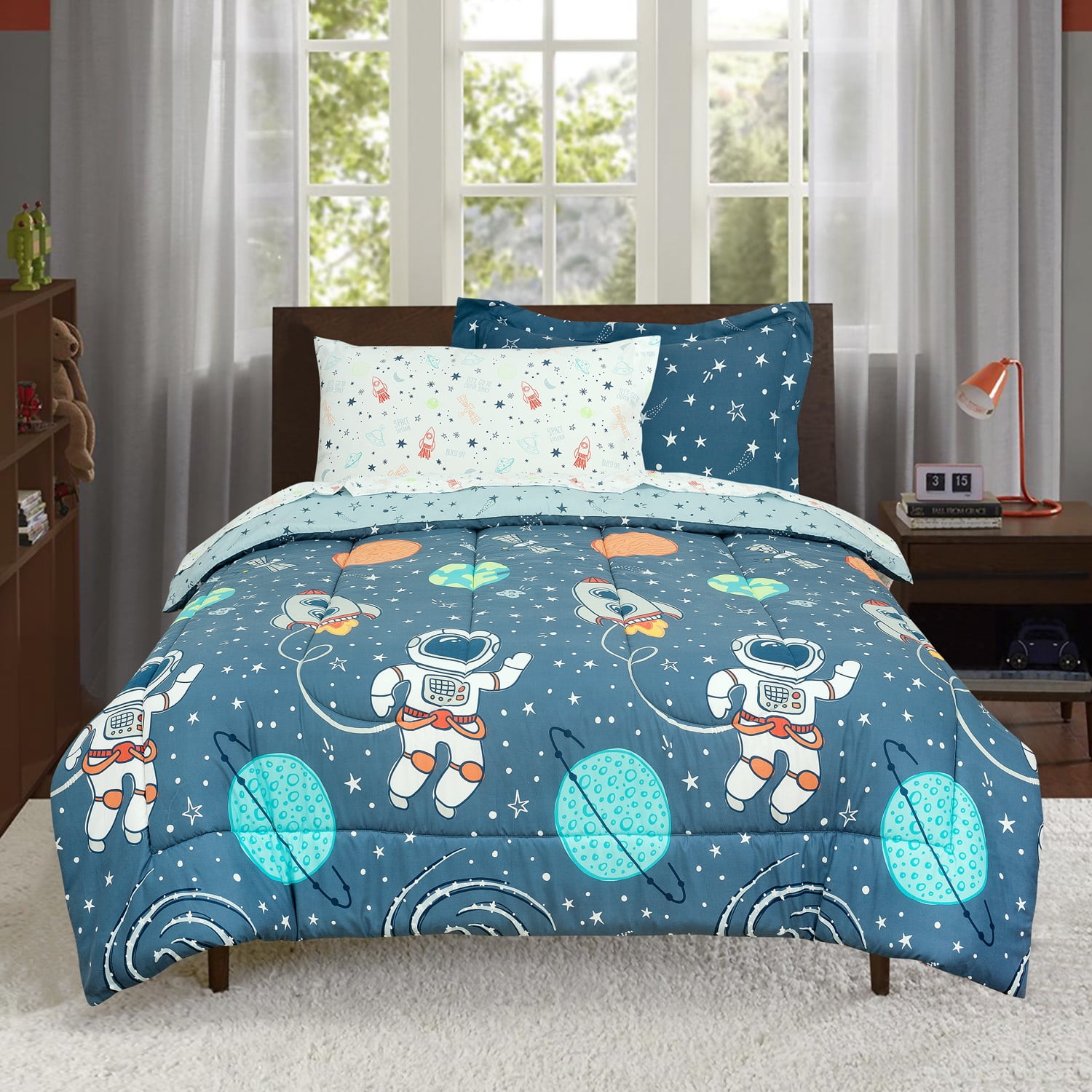 Space Explorer Twin Comforter Set - Star Bed-in-a-Bag - Walmart.com