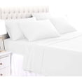 thumbnail image 1 of Twin 6 PC Bed Sheet Set - 600 Thread Count Pure Egyptian Quality Cotton 6 Piece (Sheet Set & Extra Pillow Cases) Twin Size Fit Up 15" Inch to 18" Inch Deep Pocket White Solid Color, 1 of 4