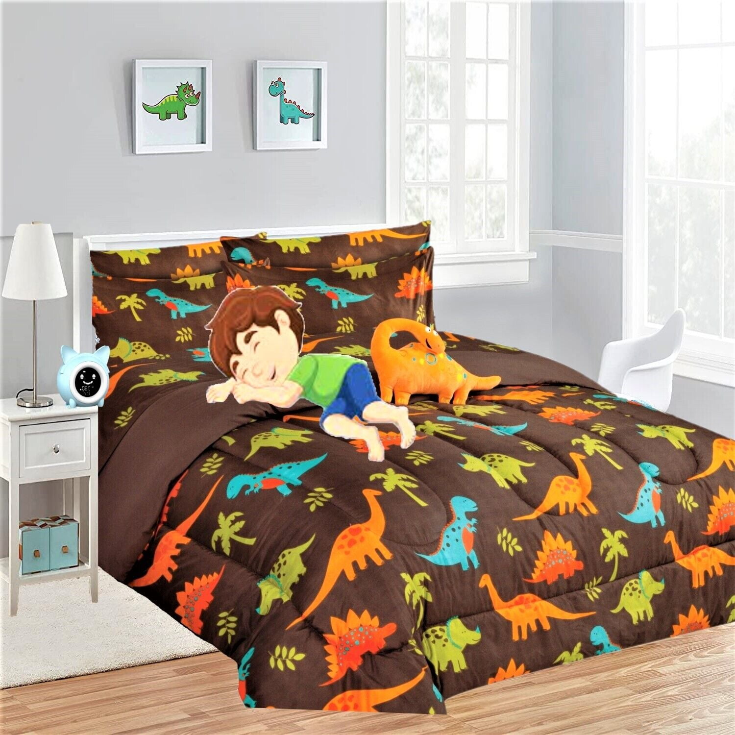 SAMIMPORT 2011 6 Pieces Brown Dinosaurs Bed in a Bag Sets Twin