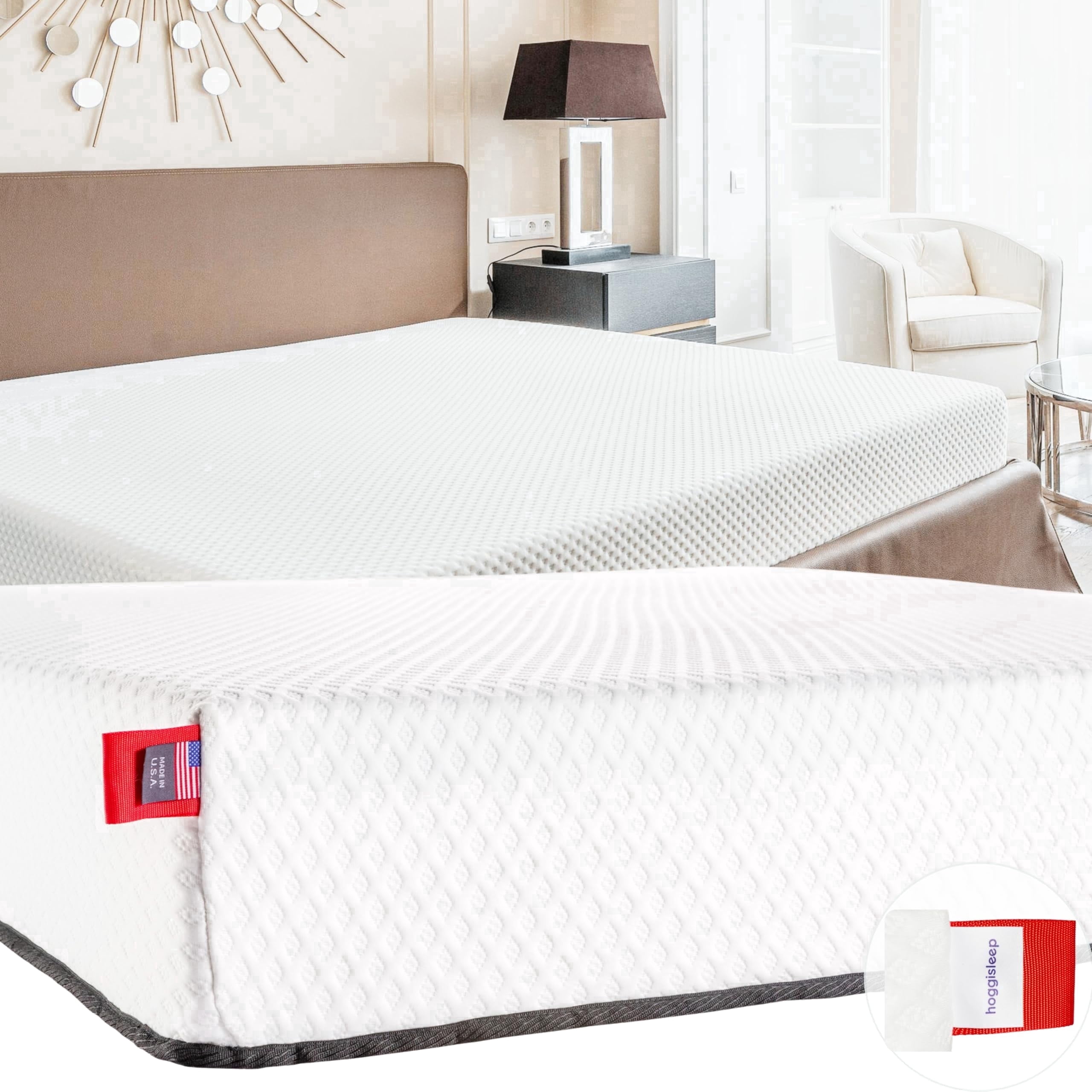 Twin - 8 Inch Mattress - 38x75, Aquasoft Memory Foam Mattress, Medium Firm, Breathable Diamond Soft Cover Fabric, Certified Only Safe Foams, Bed in a Box Mattress, hoggisleep - Made in USA