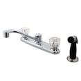 thumbnail image 1 of Twin Acrylic Handle 8 in. Kitchen Faucet With Non-Metallic Sprayer, 1 of 1