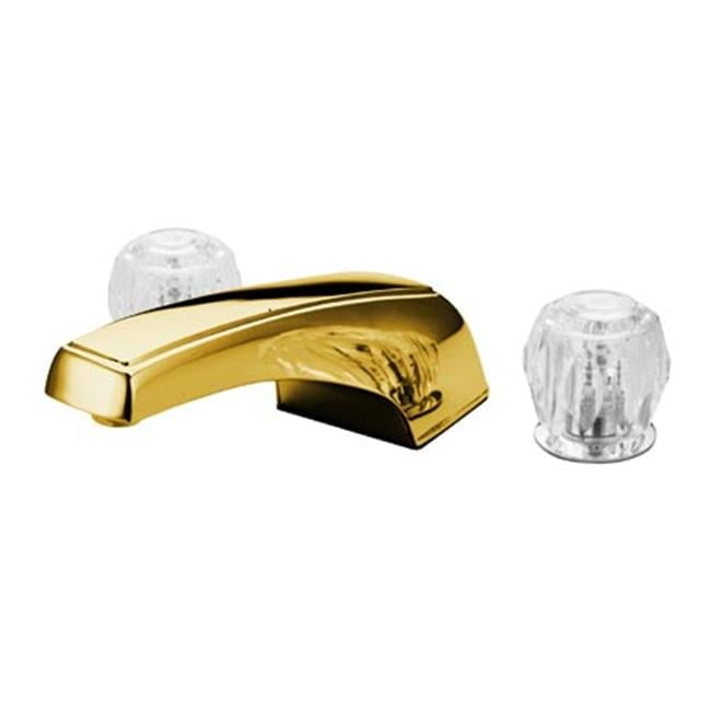 Polished Brass Dual Handle Roman Tub Faucet with Acrylic Knobs