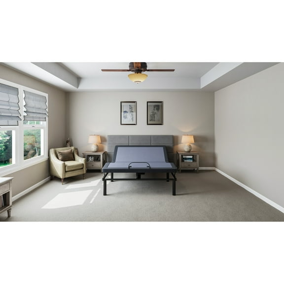 Twin Adjustable Bed Base With Head And Foot Adjustment, , 850 Lbs Capacity, Blue Os2 Base, Position Alteration, 1 Flat,