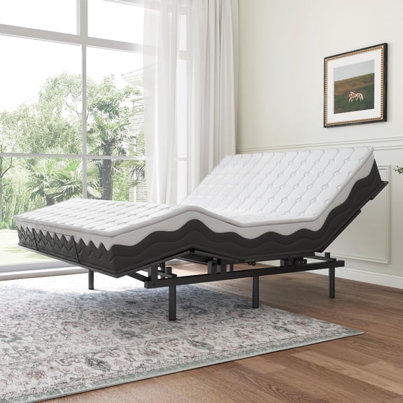 Twin Adjustable Bed Frame with Wireless Remote, Easy Assembly, Head & Foot Adjustments, Compatible with Memory Foam & Latex Mattresses