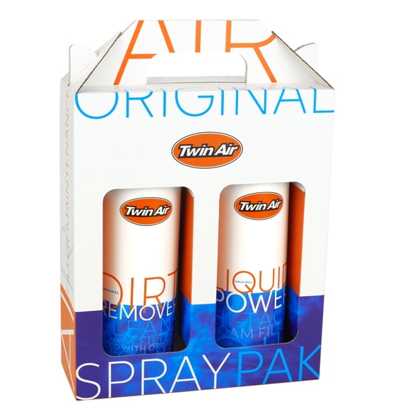 Twin Air Liquid Power Filter Oil Spray and Liquid Dirt Remover Cleaner Spray Pack- (2) 500ml Bottles for Motorcycle Foam Air Filter Maintenance, Motocross, Dirt Bike, Off-Road Performance Protection