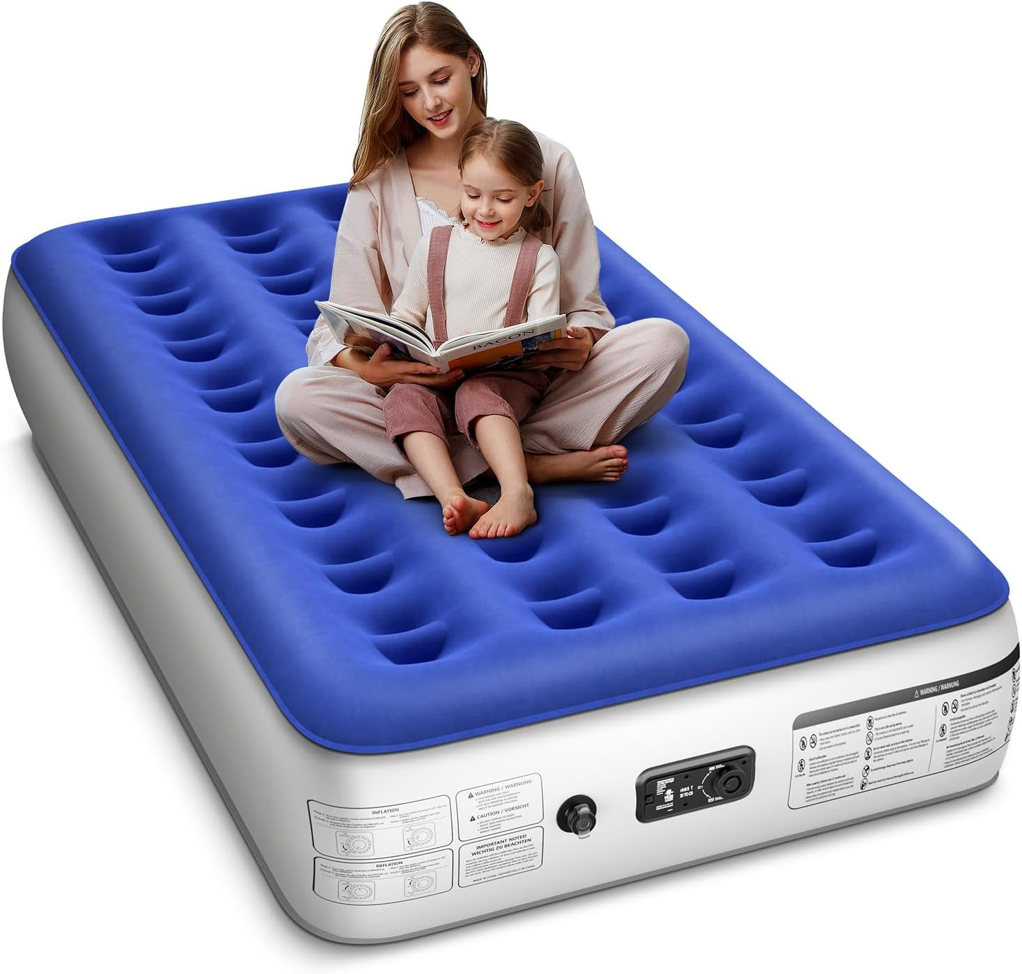 Twin Air Mattress with Built in Pump Luxurious Comfort Raised