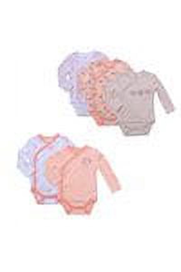 Twin Baby Outfits for Girls Side Snap Onesies 6 pc Bodysuit Clothes Orange 6-9 Months